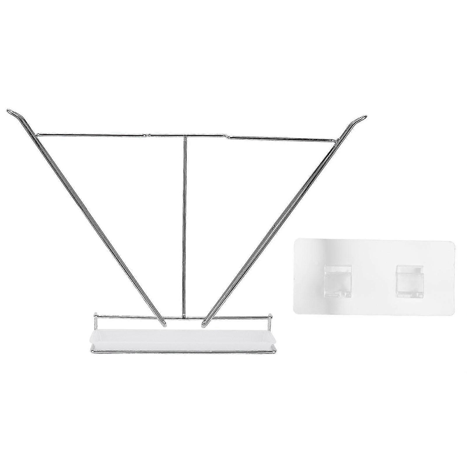 Wall-Mounted Pot Lid Storage Rack with Drain Tray for Kitchen Organization