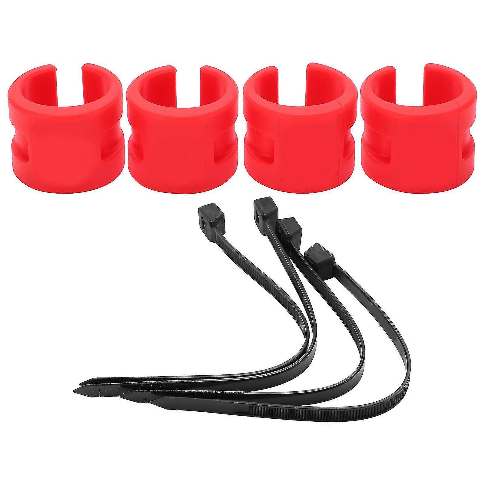 4pcs Set Red Bike Front Rear Fork Anti-Collision Rubber Protection Ring Guard Chain Sticker