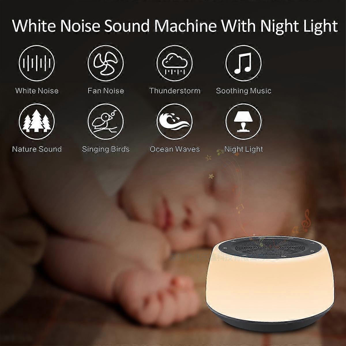 White Noise Machine,White Noise Machine, With 16 Natural Sounds, Memory Function, Adjustable Timer, Portable, Relaxation, Relaxation, Office Tra
