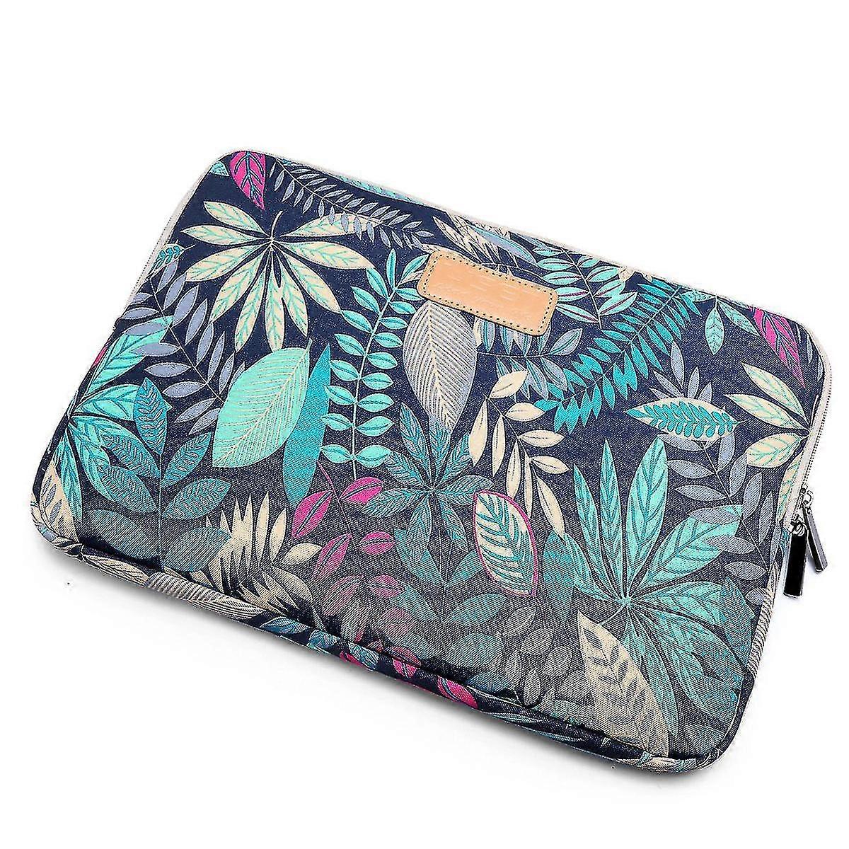 15.6 inch Macbook Canvas Bag Laptop Sleeve Case With Colorful Leaves Pattern