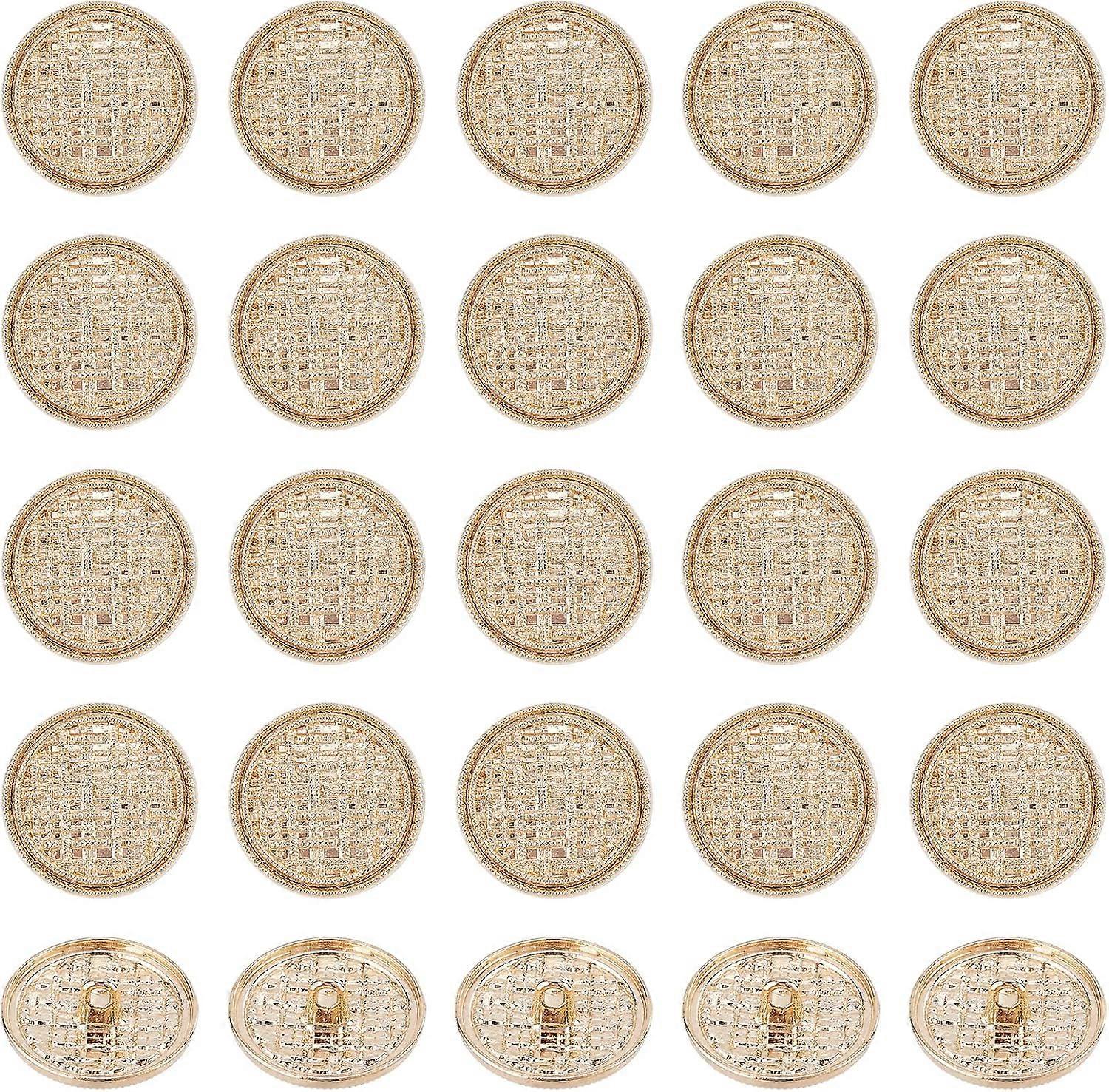 DIY 50Pcs Metal Blazer Buttons 0.87 Inch Flat Round Alloy Buttons Vintage Suits Button Set for Blazer Suits Coats Uniform and Jacket - Light Gold DIY