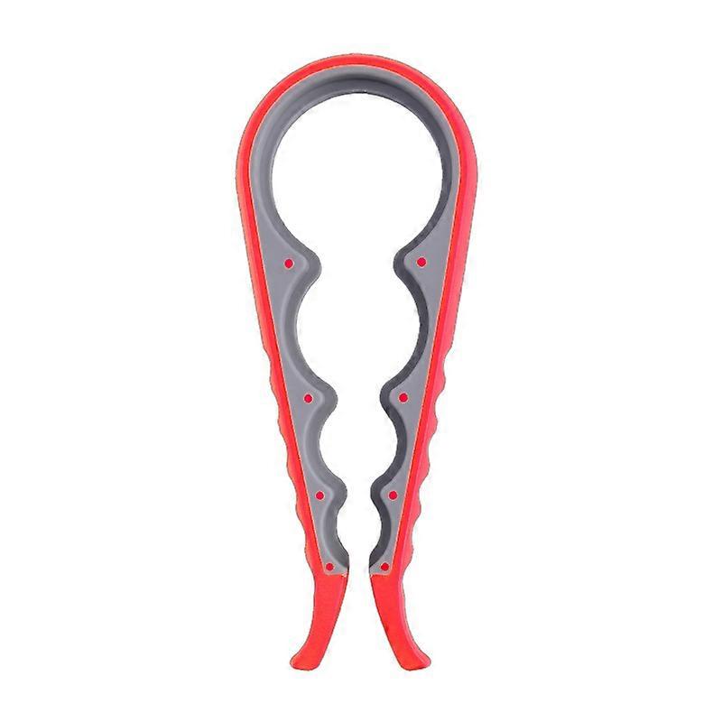 4-in-1 Bottle Opener, Non-slip Bottle Cap Twister, Open Cans and Wine Bottles, Red