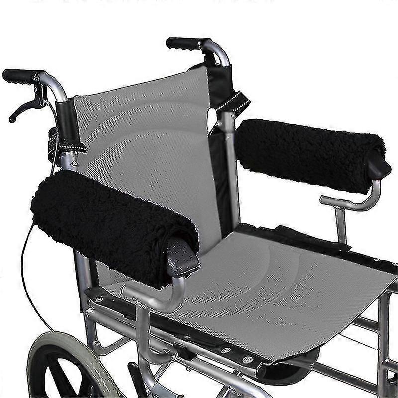 Wheelchair Armrest Cover (pair) - Memory Foam Sheepskin Pad For Office & Transport Chair - Soft Support Cushion Accessories For Padded Arm Rest