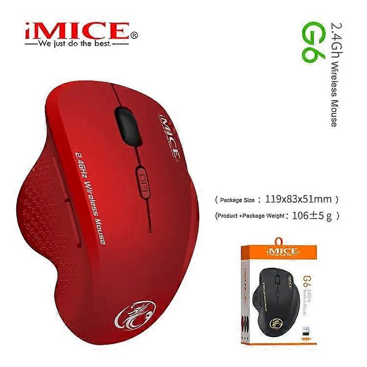 G6 ABS Wireless Mouse Ergonomic Computer IMICE Mouse 2.4Ghz Gamer PC Optical Mouse With USB Receiver 1600 DPI For Laptop PC Mice & Trackballs