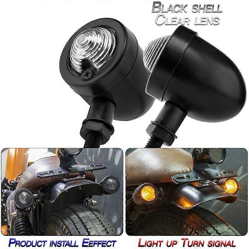Bullet Moto Turn Signal Light Indicator Ambre Blinker Retro Lamp