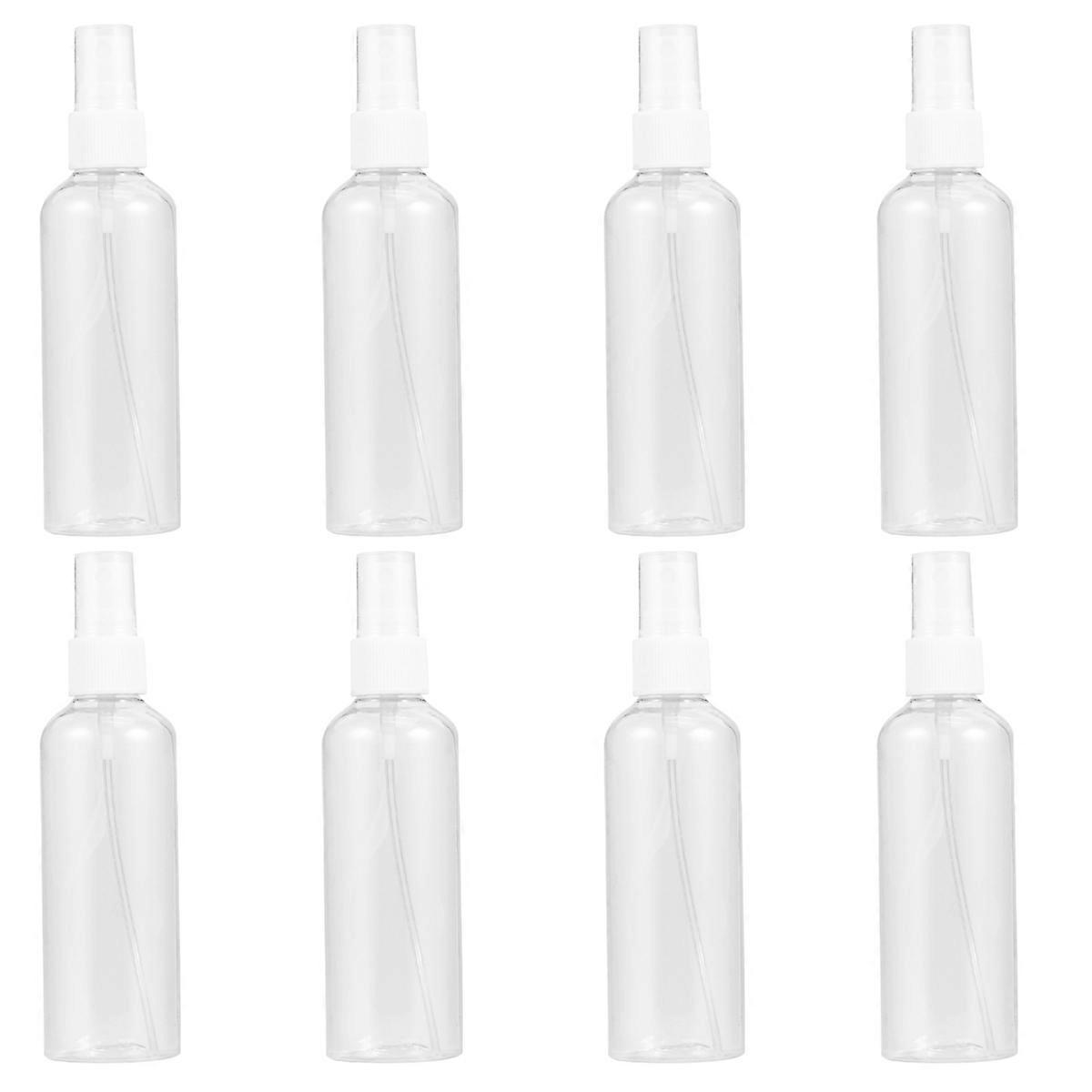 8pcs Portable Cosmetic Liquid Dispensing Spray Bottle Refillable Subpackaging Bottle Fine Mist Sprayer SetTransparent, 100ml)