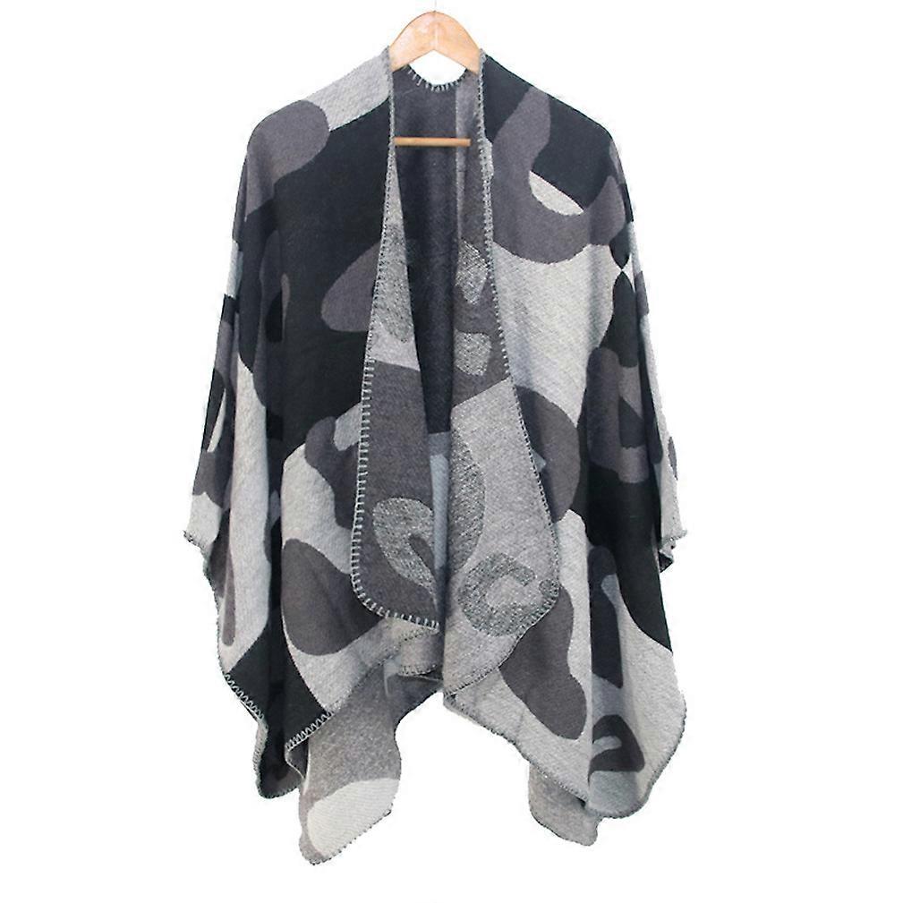 Winter Shawl Open Front Poncho Knitting Cardigant for Lady