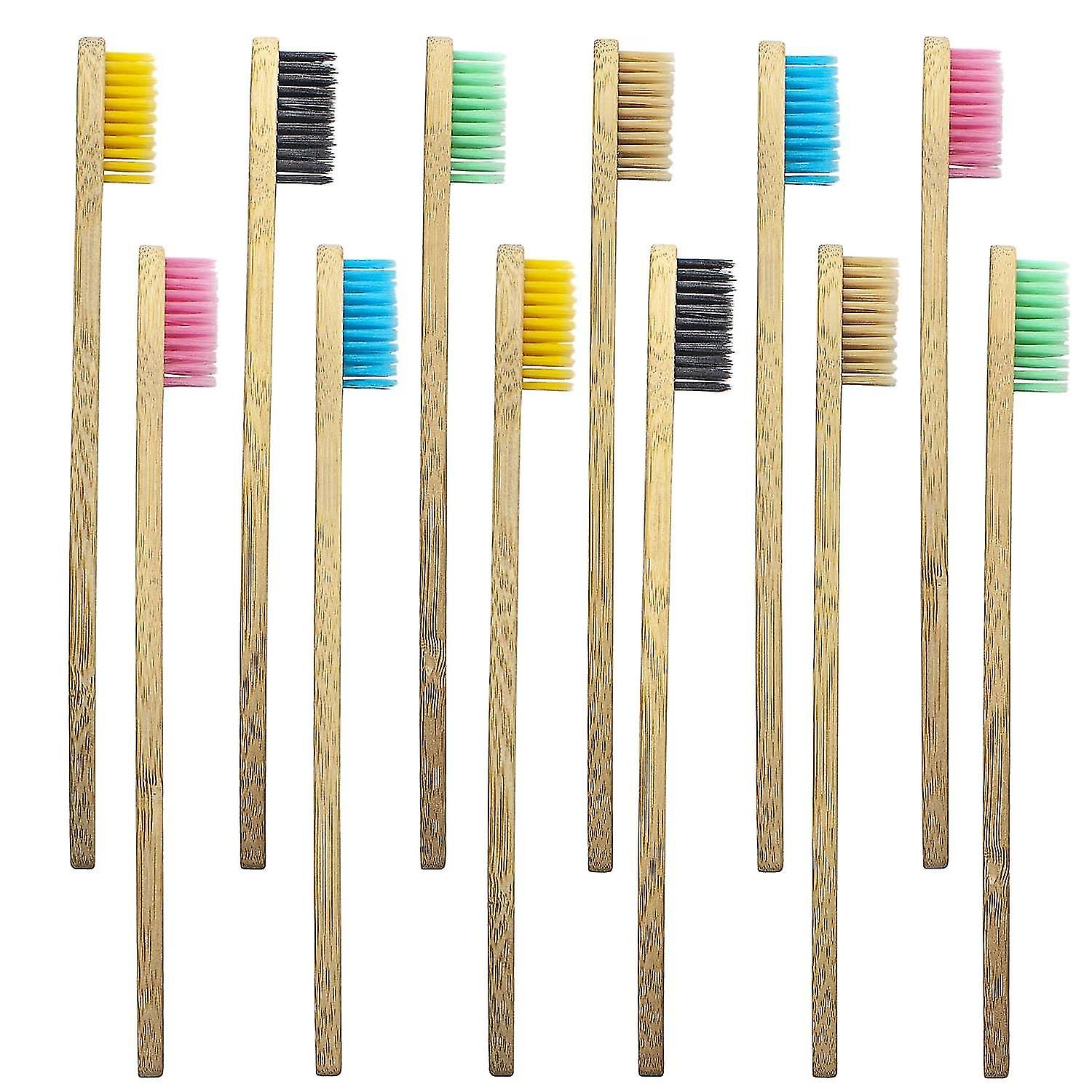 10x Bamboo Toothbrush, -various Colors
