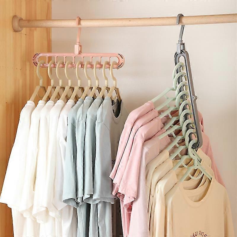 Racks Closet Multiport Wardrobe 9 Hole Drying Folding Multi Function Rotating Organizer Clothinges Hangers Support Space Storage