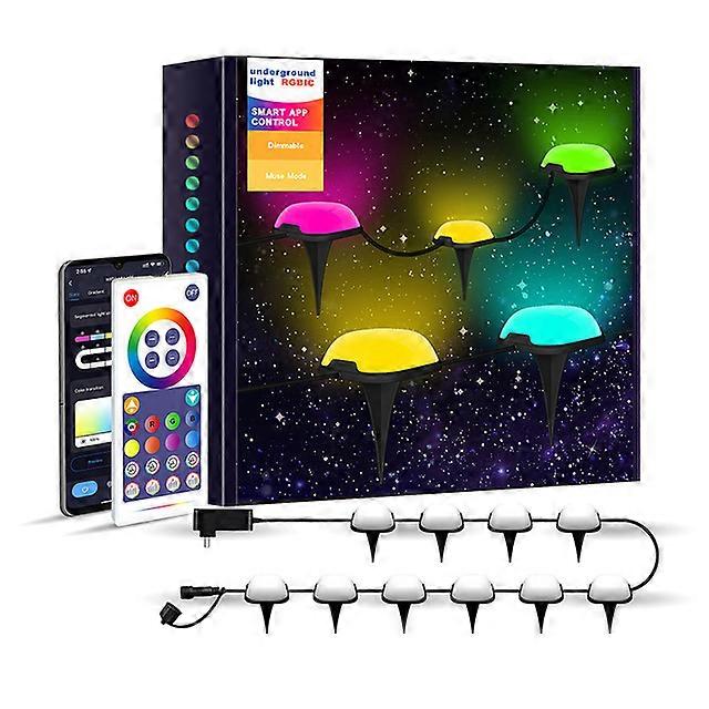 15Pack RGB LED Smart Buried Light 12W IP67 Waterproof Lawn Lamp Tuya APP/Voice Control with Alexa/Google Outdoor for Garden Yard