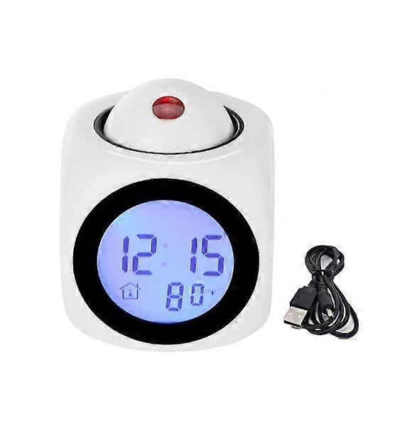 Clock ，Small Digital Display Squared Clock with Projector Multifunctional Tabletop Clock Birthday Gift