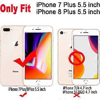 Klapphülle Für IPhone 8 Plus/7 Plus | PU Leder Mit Magnet, Standfunktion & 3 Kartenfächern | Rauchiges Violett