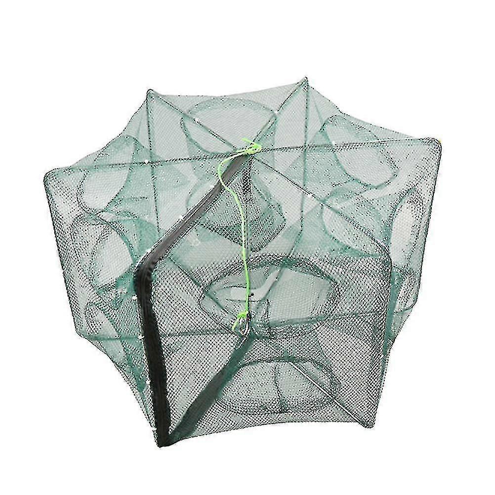 Foldable Bait Cast Mesh Trap Net Portable Fishing Landing Net Shrimp Cage For Fish Lobster Prawn Min