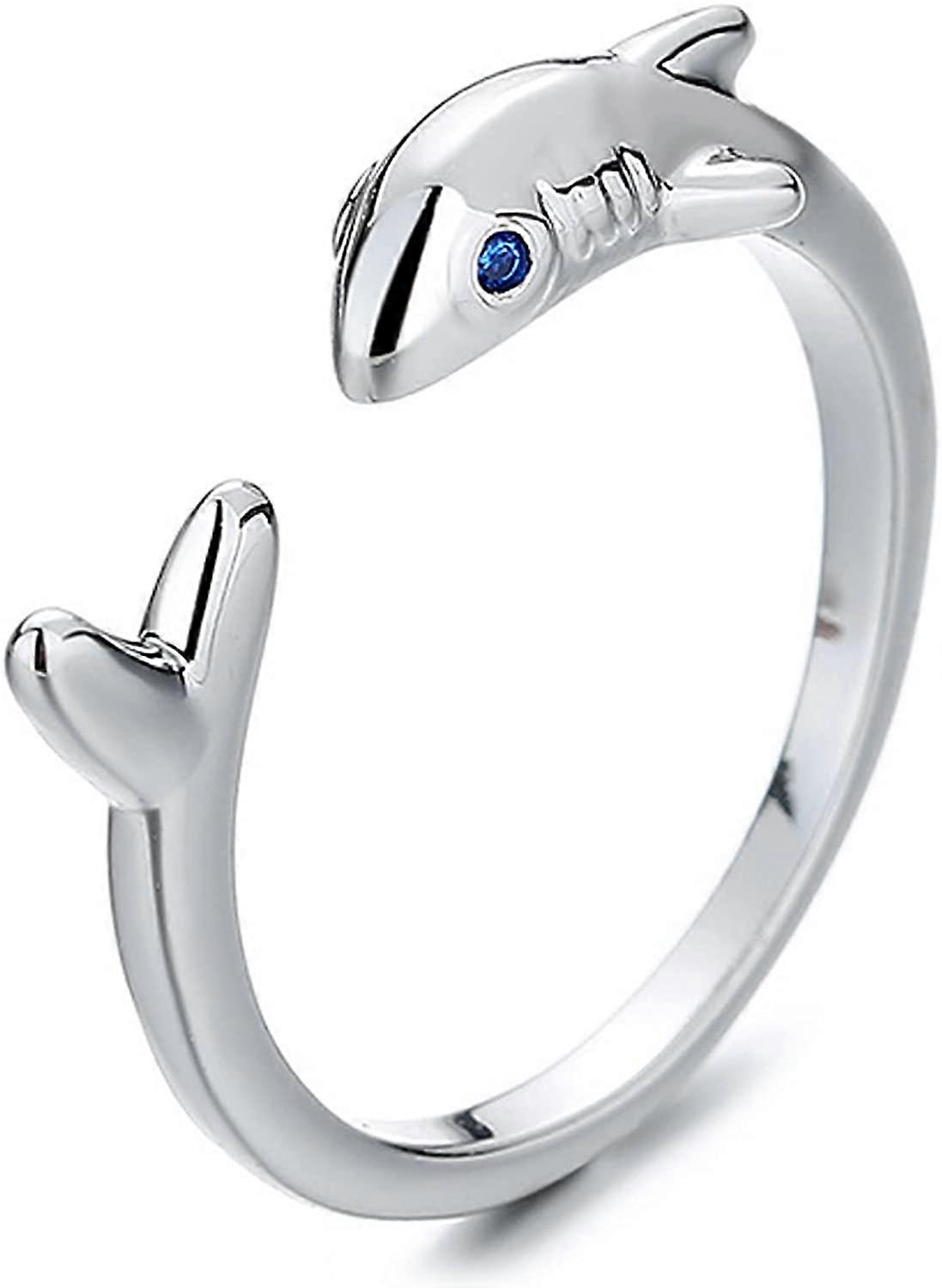 Shark Ring, 925 Silver Adjustable Rings Gift Wrapped Jewellery for Girls Women