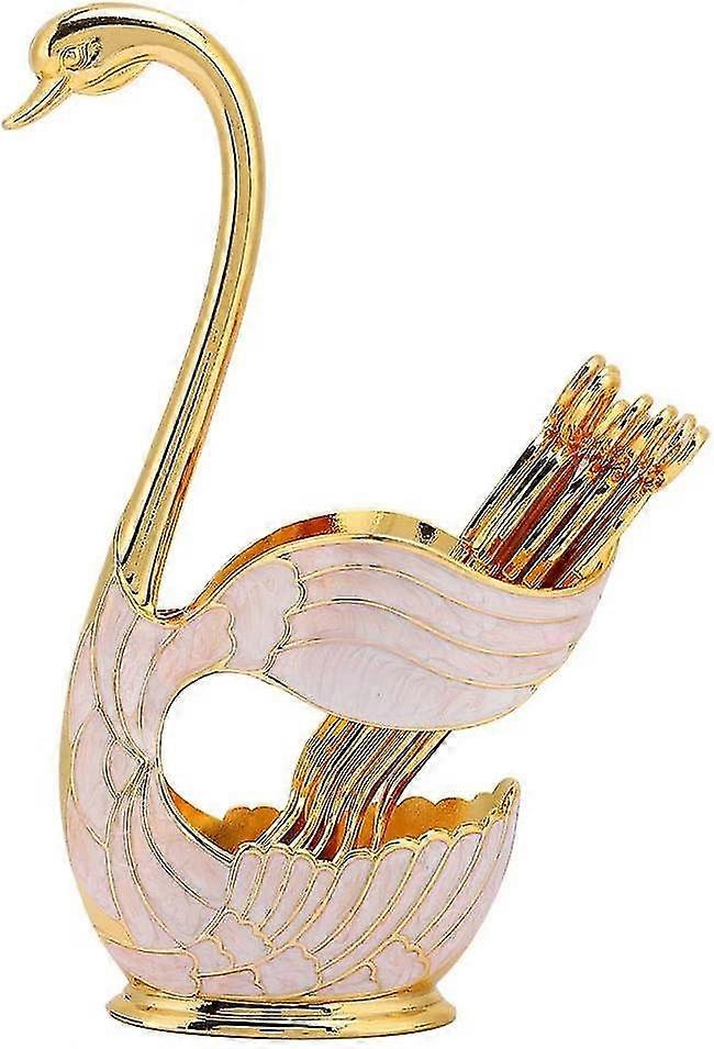 Coffee Dessert Spoon Set, Stainless Steel Swan Base Dinnerware Set