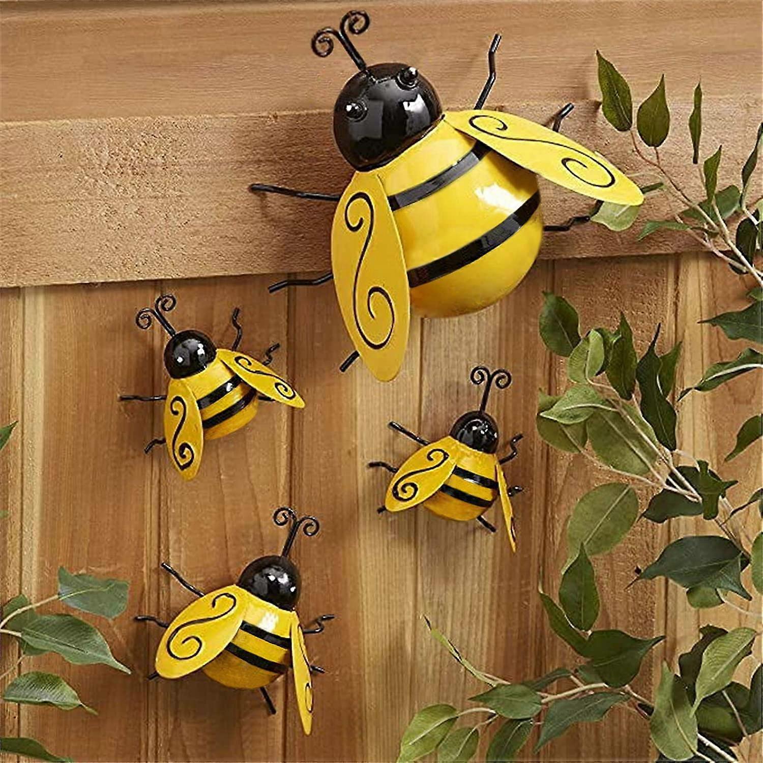 4Pcs Bumble Bee Decorations,Metal