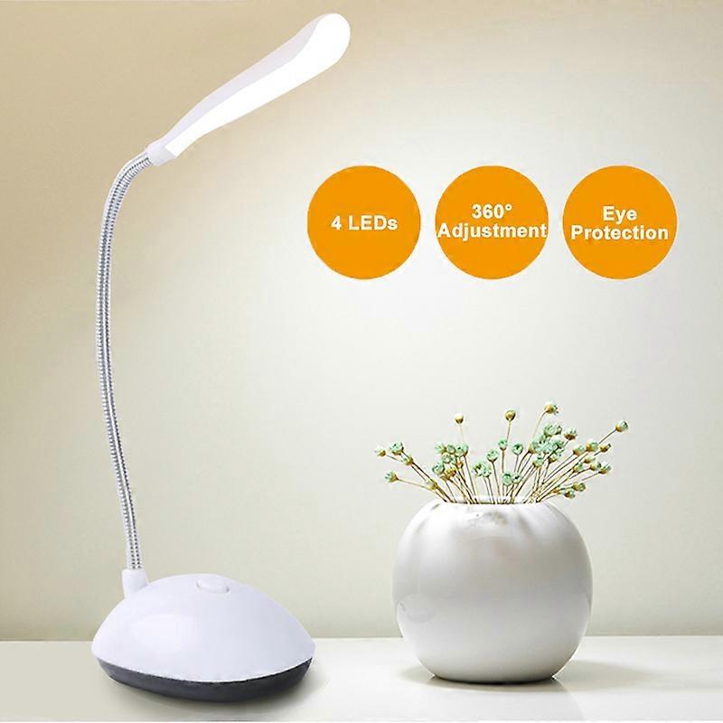 Mini LED Smart Reading Lamp for Study Desk, Rechargeable, Dimmable, Eye Protection, AAA 62 Battery, Not Included