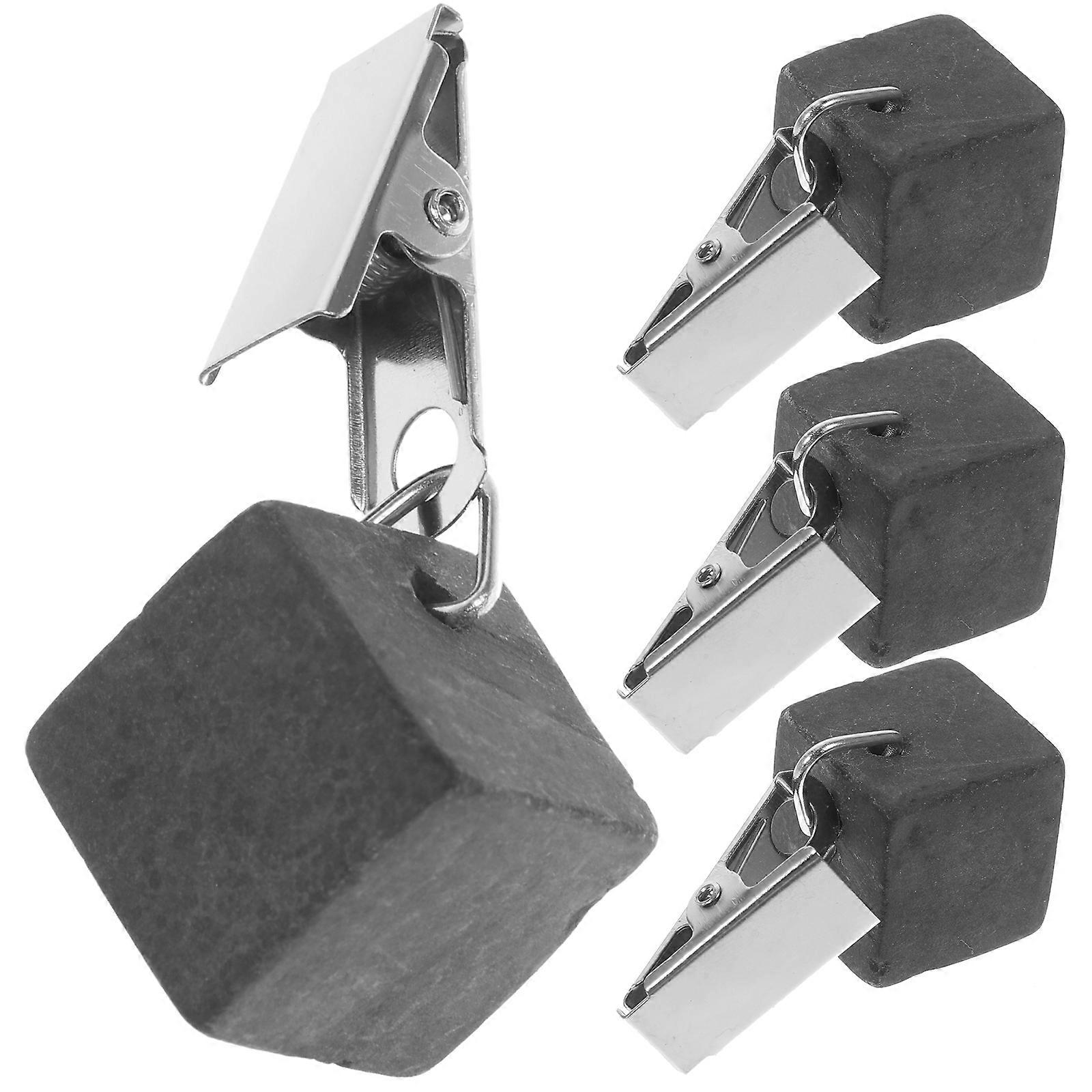 6pcs Nappe Poids Nappe Pendentif Table Couverture Poids Pierre Table Poids Cintres avec Clip En Métal