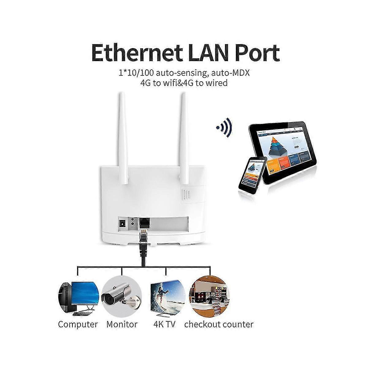 4G Lte Wifi Router SIM-Karte 300 Mbit/s Wireless Wifi Router Home Hotspot Unterstützung 4G zu Lan Port 16 Wifi Users-eu Stecker - YX