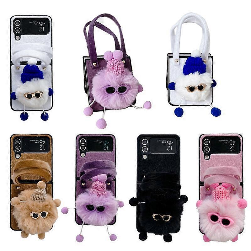 5pcs Mink Plüschpuppe geeignet für Samsung zflip3/4 Handyhülle Handtasche Anti-Fall-Shell