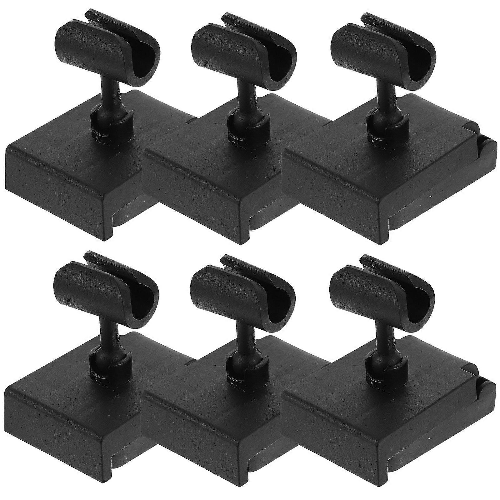 6Pcs Adjustable Plastic Microphone Stand Base Multipurpose Holder Desktop Mic Mount Clamp