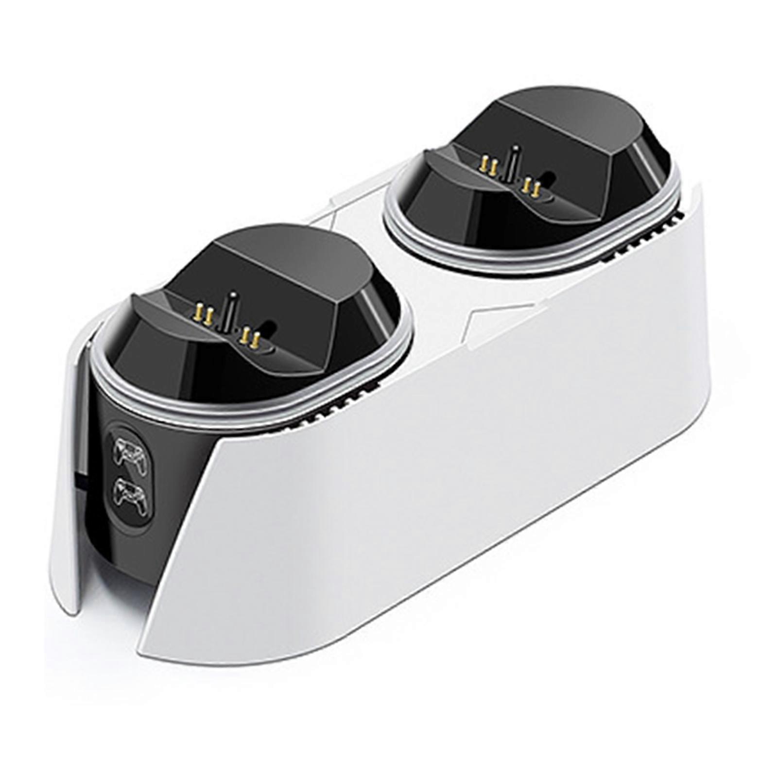 Gamepad Charging Station High-Efficiency Plug And Play Double-seat with Ambient Breathing Light Dual Base Game Controller Charging Stand Compatible Ps