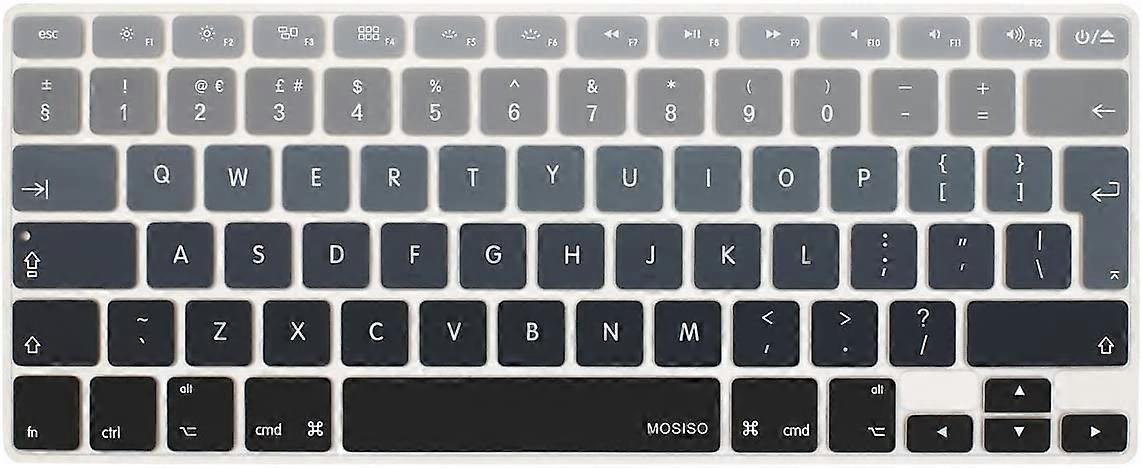 Mix Ombre Noir EU/UK Housse de clavier Compatible avec MacBook Air 13 pouces A1466 A1369 2010-2017 et Compatible avec MacBook Pro 13/15 pouces (avec/Sans R