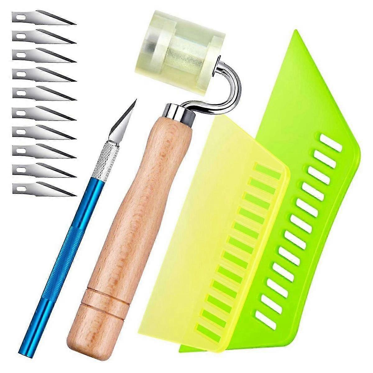 14-piece Set Sealing Tool Trapezoidal Scraper Wallpaper Kit Smoothing Tool Plastic Scraper Carving