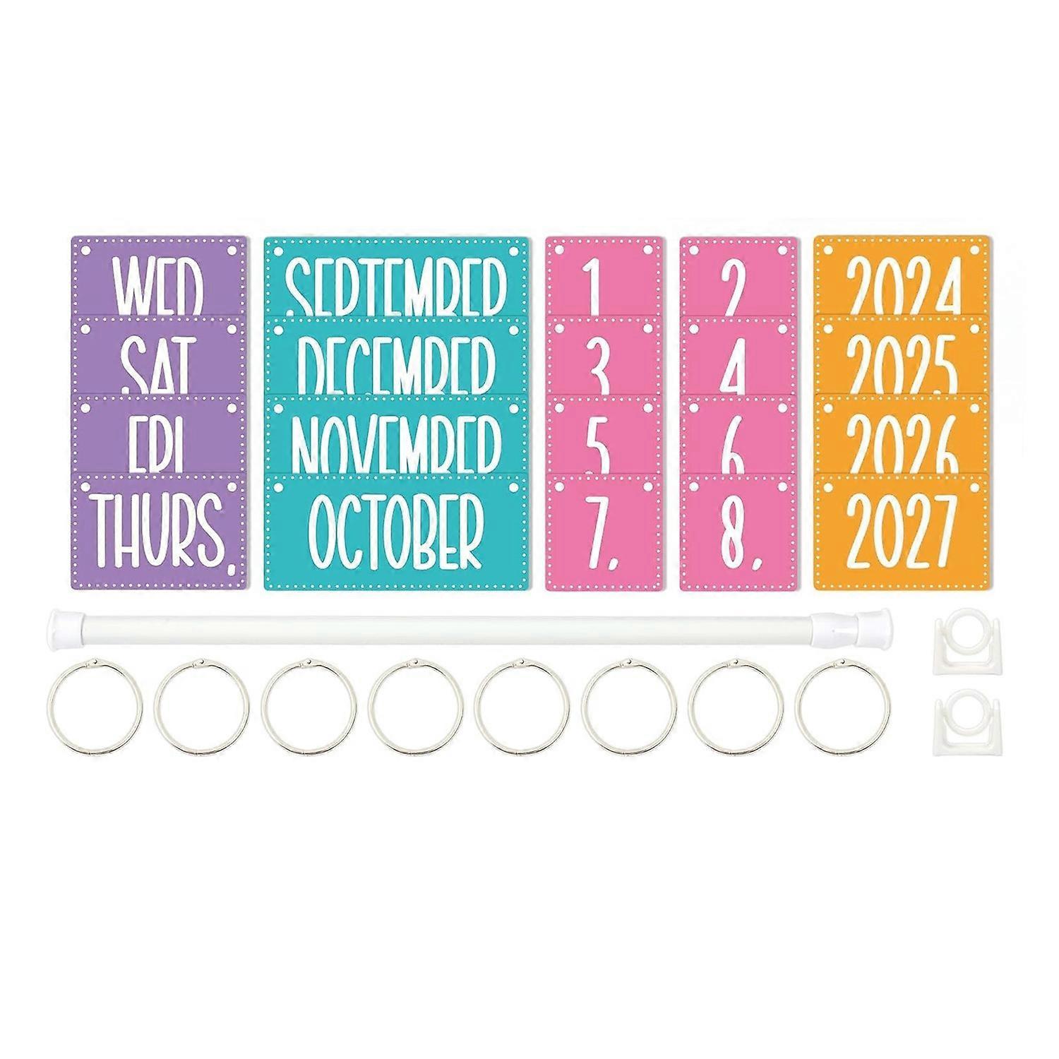 Boho Flip Calendar Bulletin Board Set Easy Installation Educational Time Learning Tool Kid Interest