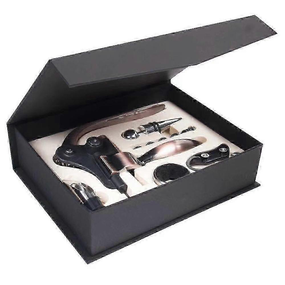 Wine Bottle Opener Corkscrew Set - With Foil Cutter, Wine Stopper & Extra Screw, Drip Ring, Decanter