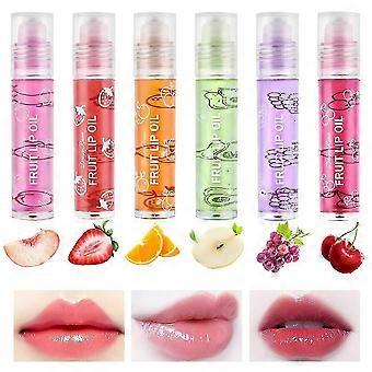 Pack Of 6 Glitter Lip Gloss Roll On Lip Glow Oil Transparent Fruity Moisturising Lip Oil Lip Gloss For Long-lasting Glossy Nourishing Lips