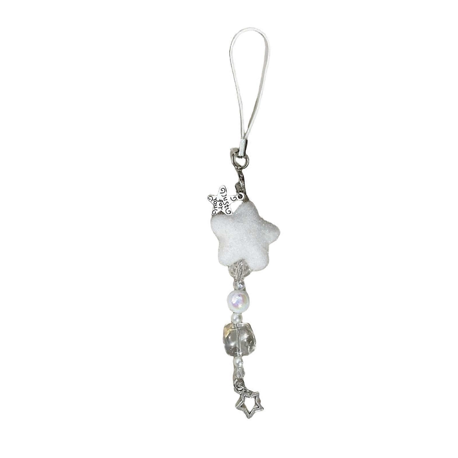 Elegant Flocking Snowflake Star Phone Chain Adds Winter Romance to Your Mobile Accessories Phone Pendant for Daily Party
