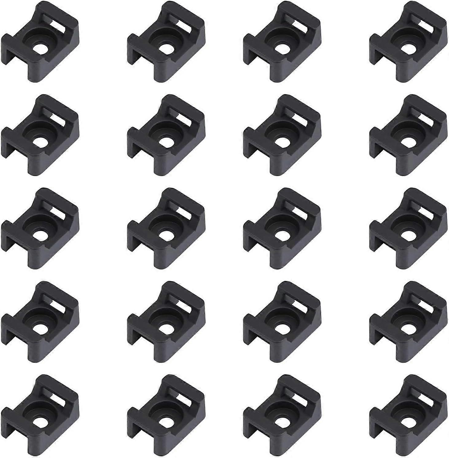 150PCS Black Cable Tie Mounts 23mmx16mm Saddle Type Cable Base Holder