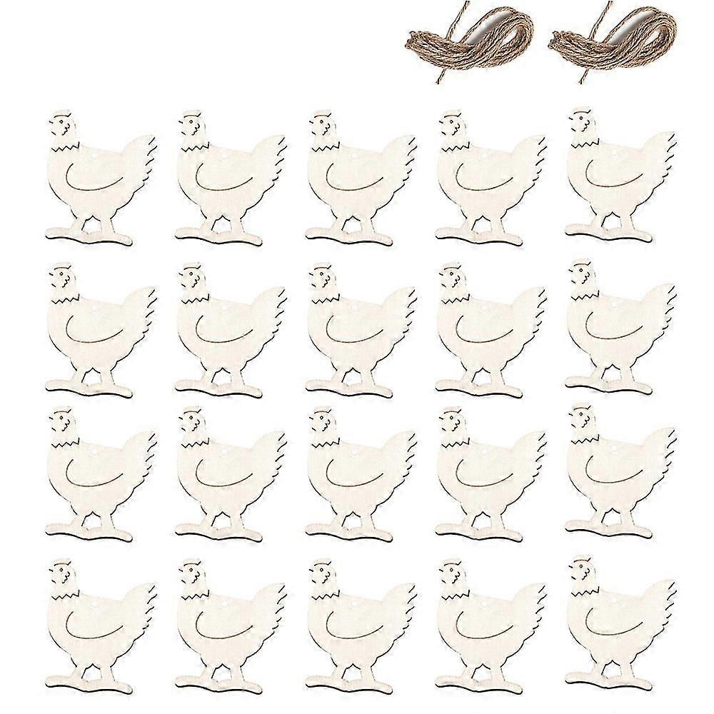 20pcs Unfinished Easter Wooden Ornaments Easter Tree Ornaments