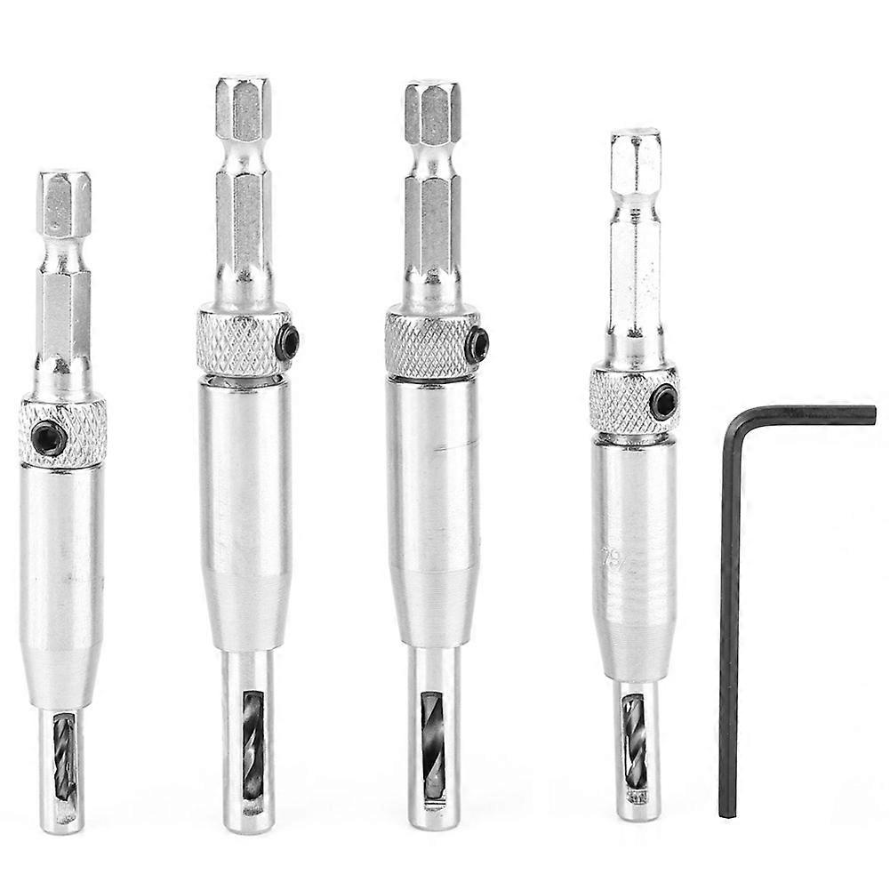 4pcs HSS Self Centering Hinge Drill Bits Set Door Cabinet Window Drilling