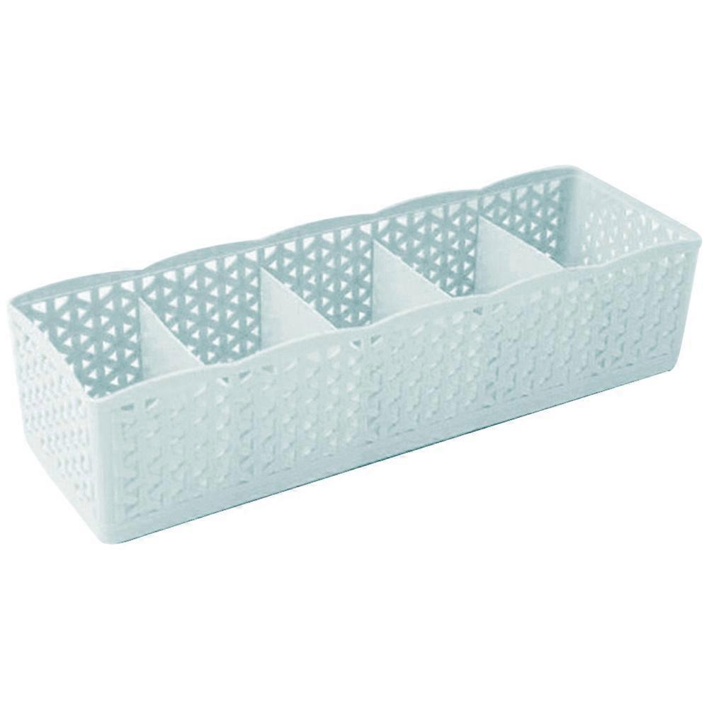 5 Grid Storage Box Underwear Bra Socks Separate Storage Box (Blue)