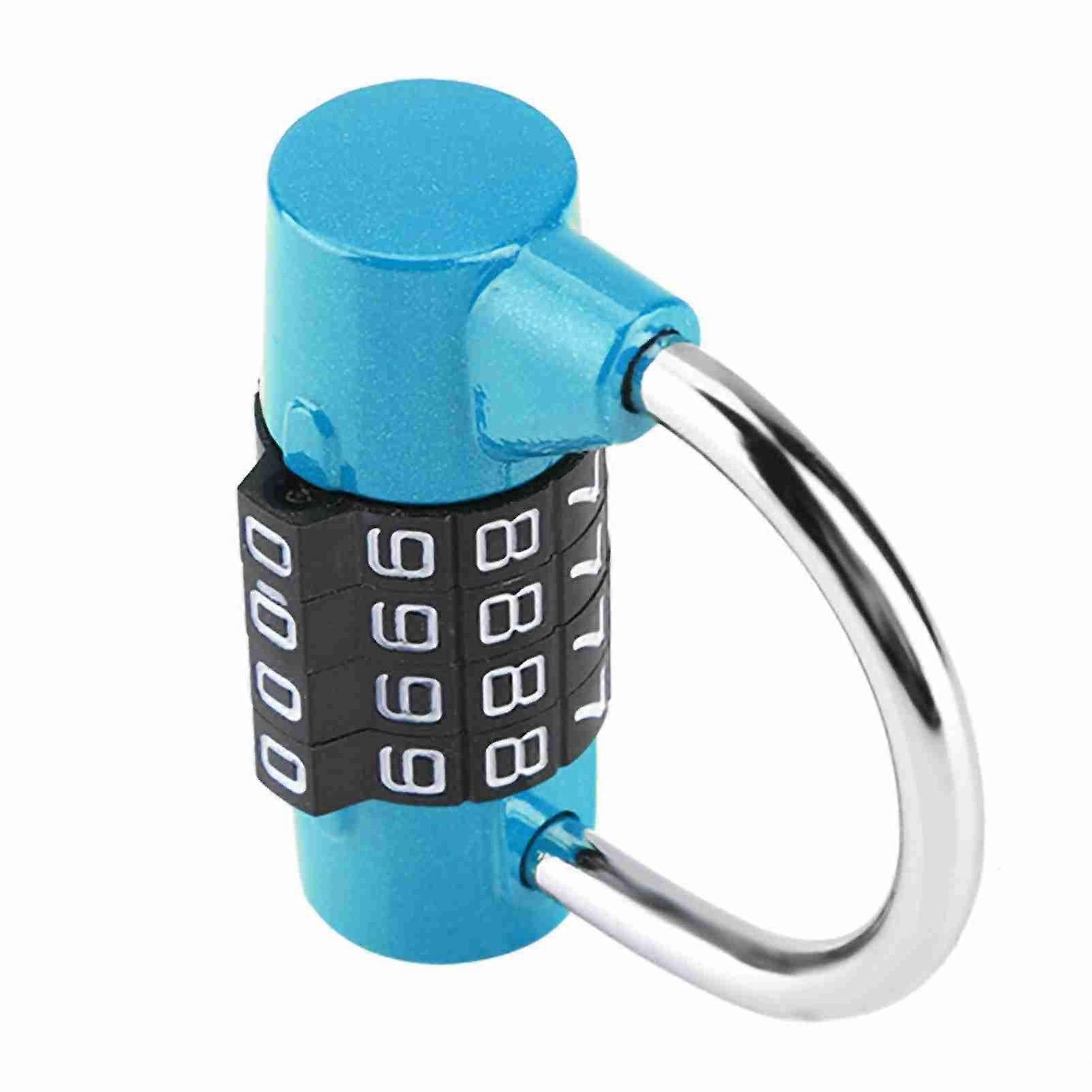 4 Dial Digit Code Combination Padlock Travel Suitcase Gym Locker Security Password Lock Blue