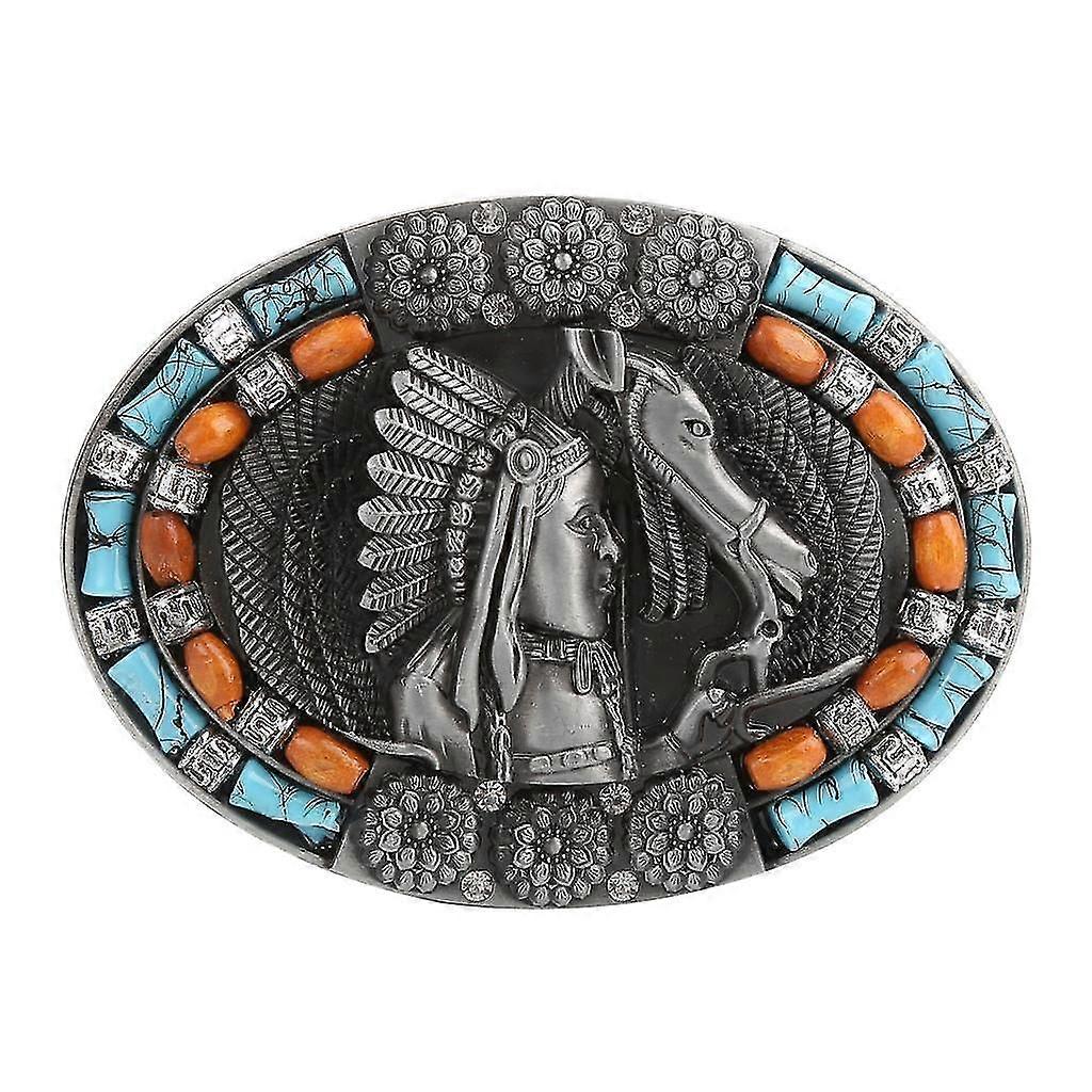 Western Cowboy Rodeo Belt Buckle Mens Womens Bohemian Style Belt Accessory 1
