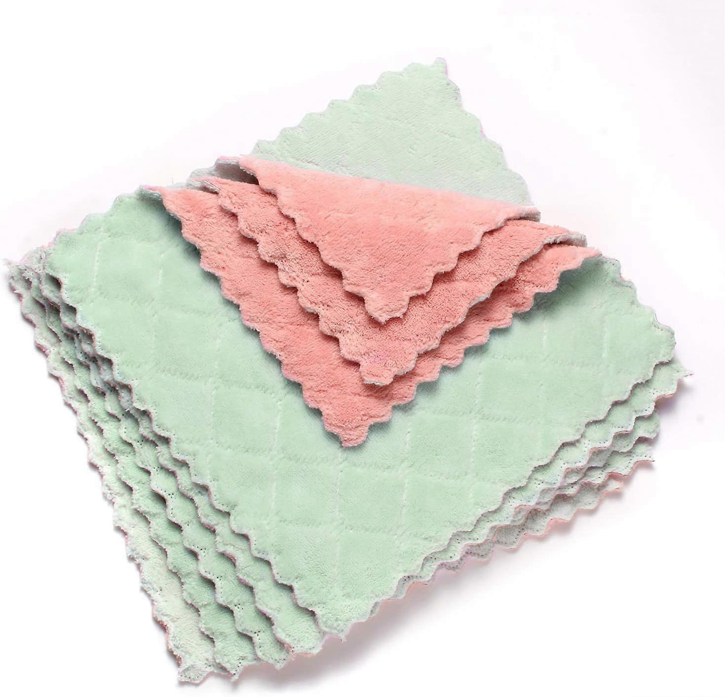 JUSCH Wekity Cleaning Cloths Kitchen Towels Microfiber Washcloths Lint Free Dish Cloth Reusable Dishtowels Household Super Absorbent Fast Drying, 10"x