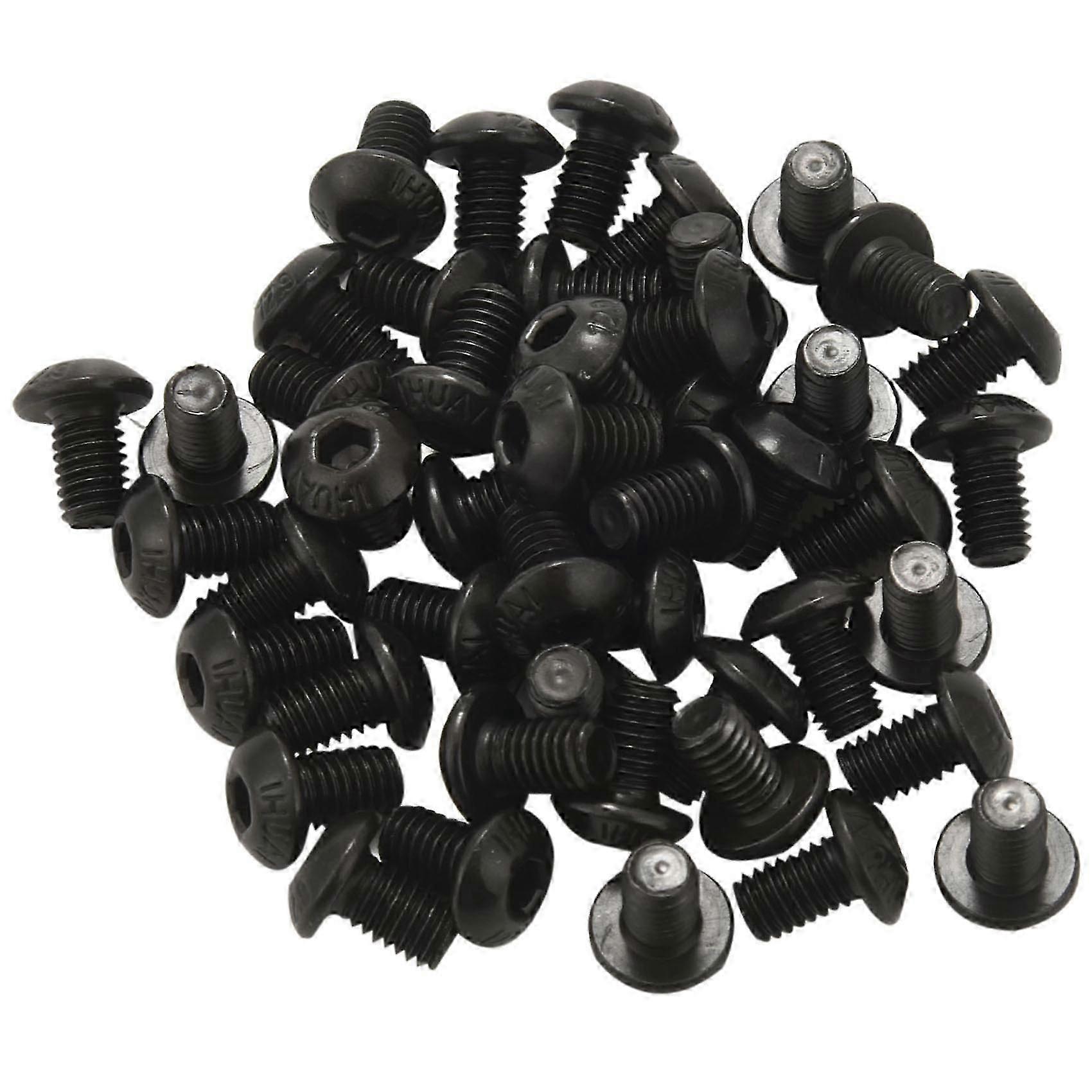 M5x8mm Button Head Hex Socket Cap Screw Bolt Black 50 Pcs