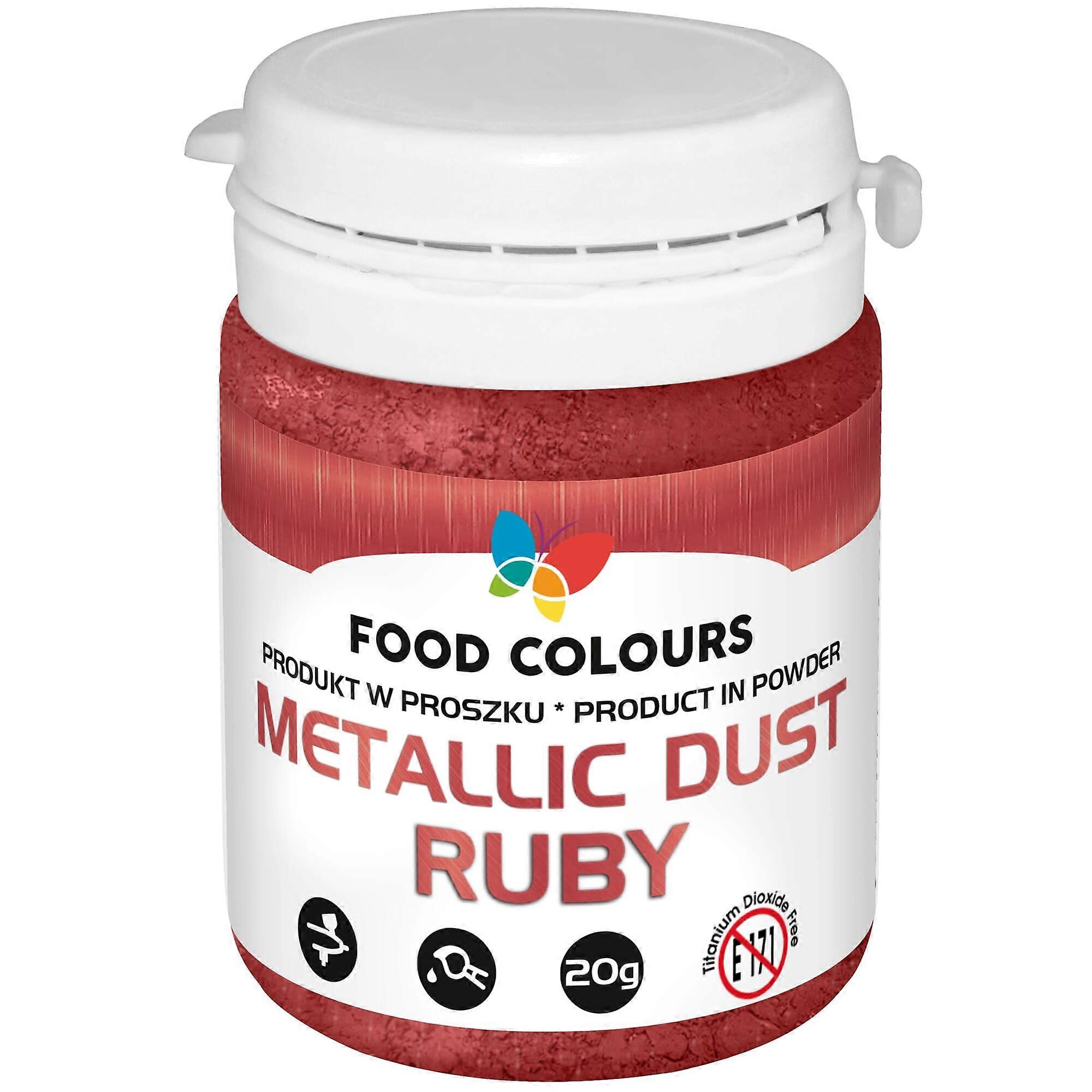 Food Colours Metallic Dust Powder - Ruby 20g