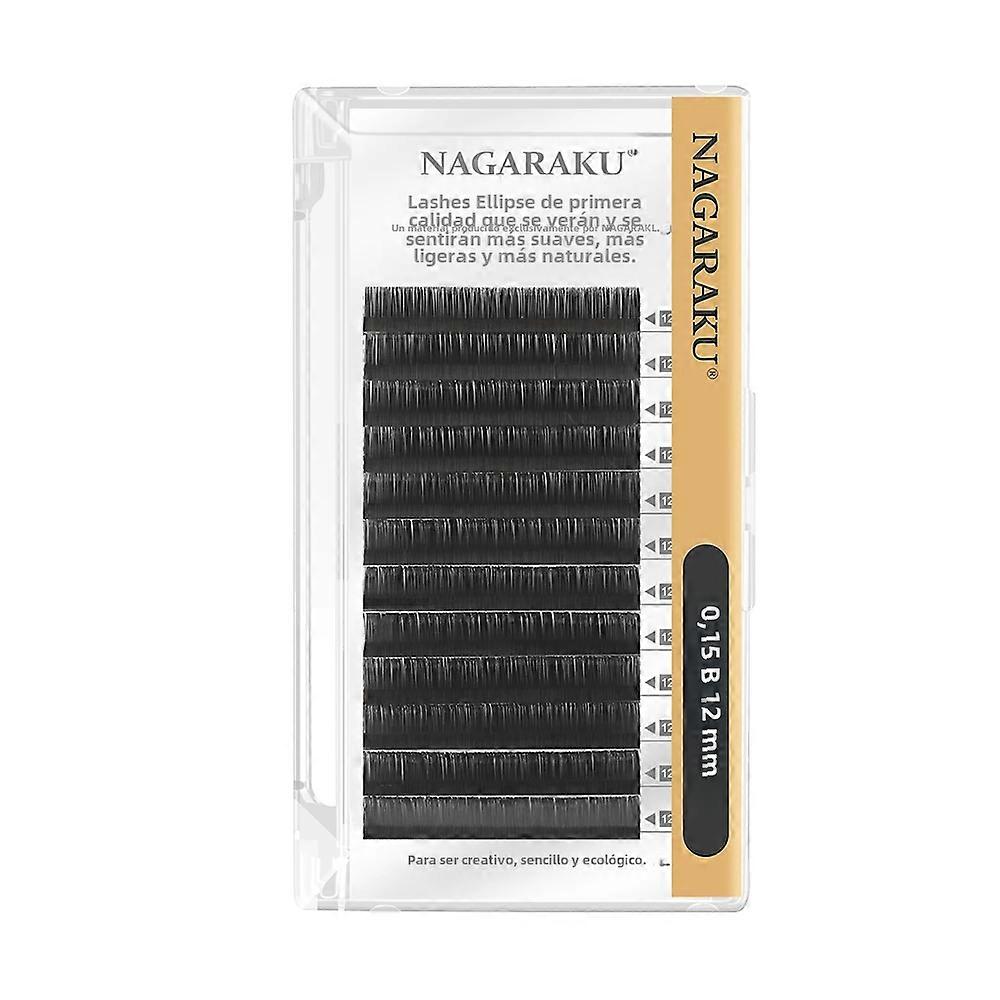 NAGARAKU Matte Gray and Black Eyelash Extensions Super Soft Split Tips Flat Shape Natural Handmade Lashes