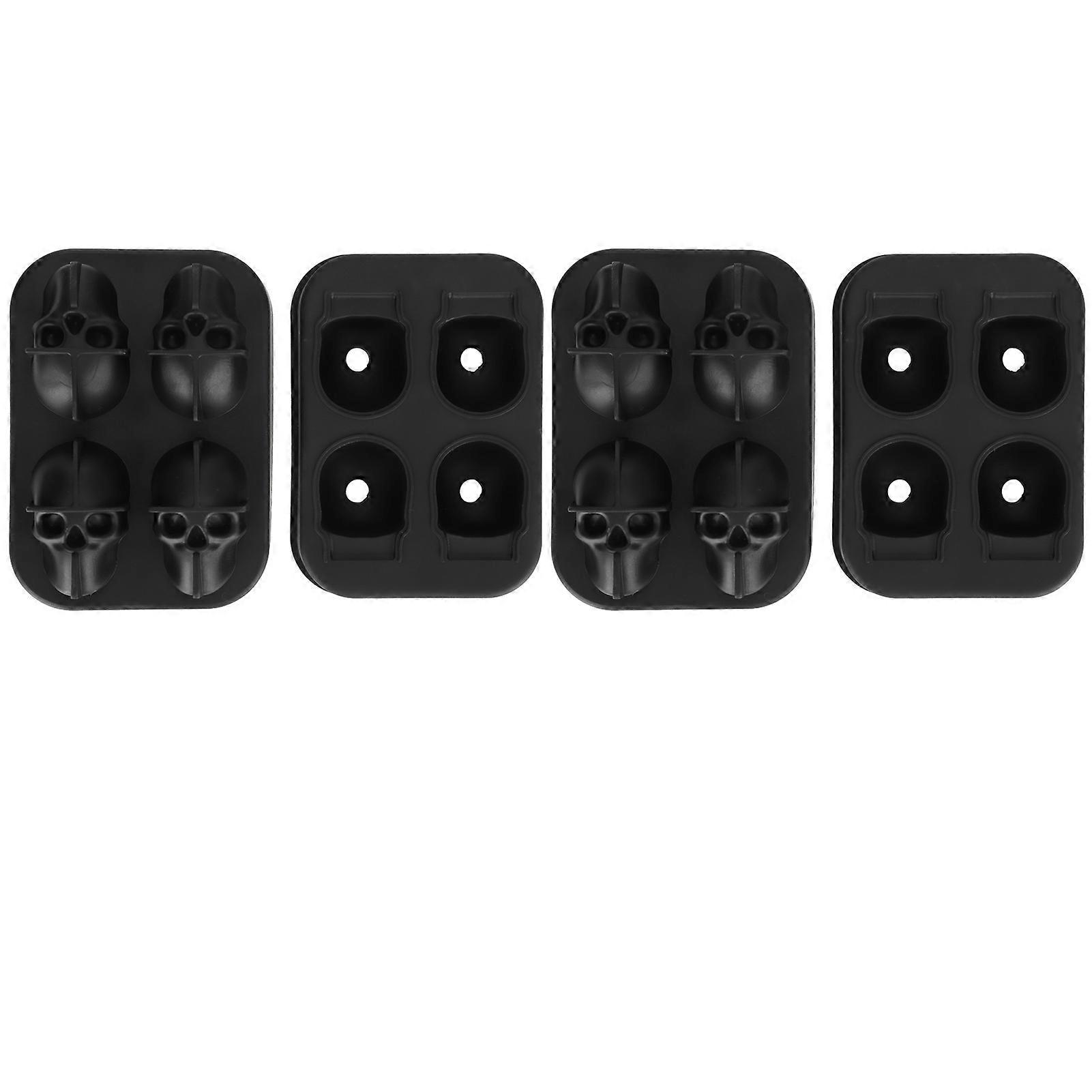 2Pcs Ice Mold Skull Shape Silicone Ice Cubes Tray for Cake Candies Kitchen Baking Tool
