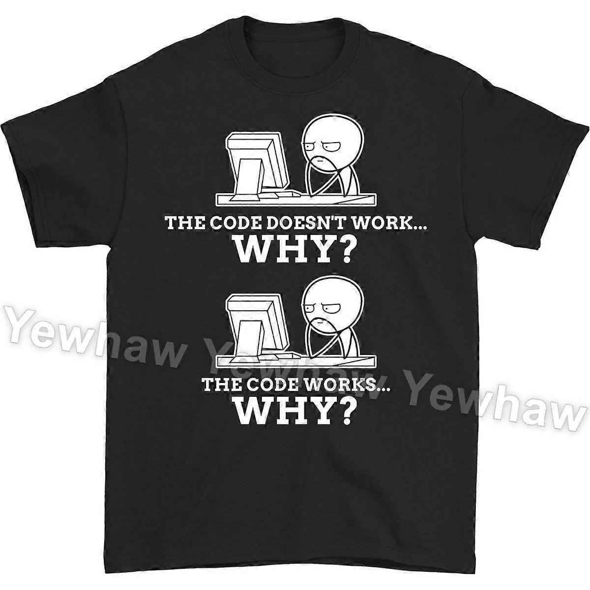 Code Works Why Meme Programming Coding Funny T-shirt, Web Developer Programmers Software Developers Coder Gift