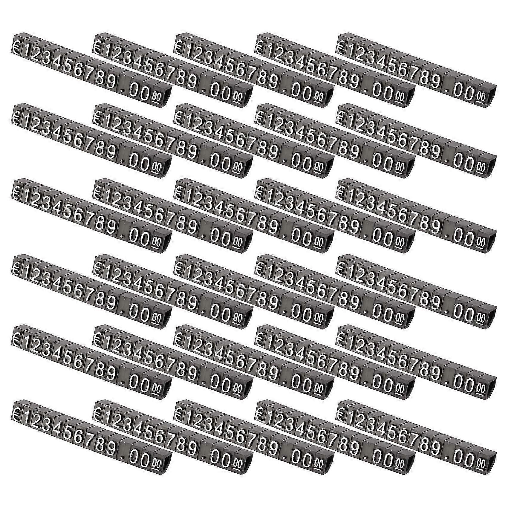 30Sets Plastic Cubes Display Tags Adjustable Number Stand Frame Label Shop