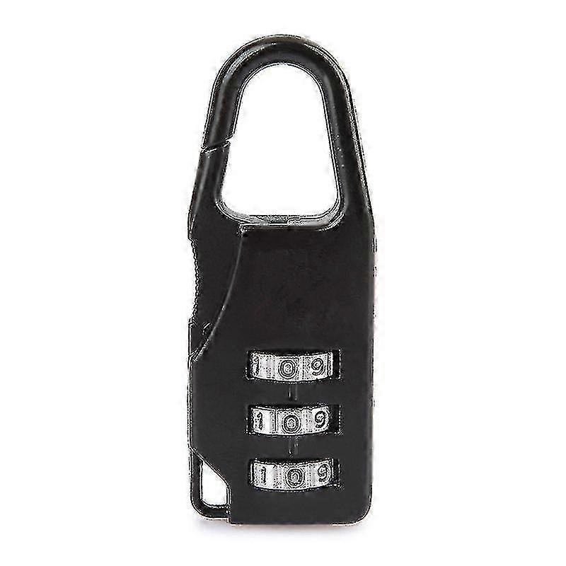 Mini 3 Dial Combination Padlock, Secure Safe Number Code Lock, 1PC Black