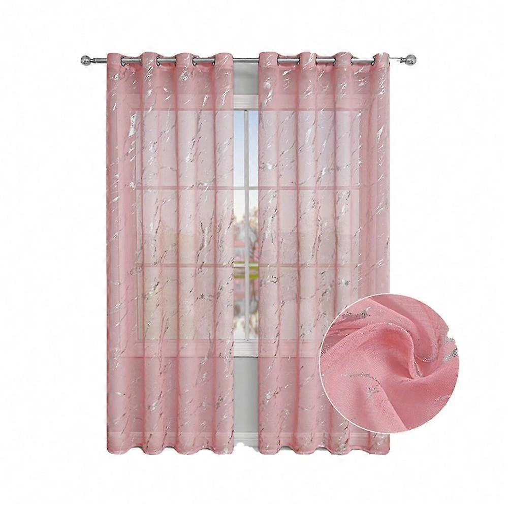 1pc Elegant Half-shading Marble Pattern Window Screens for Bedroom and Living Room