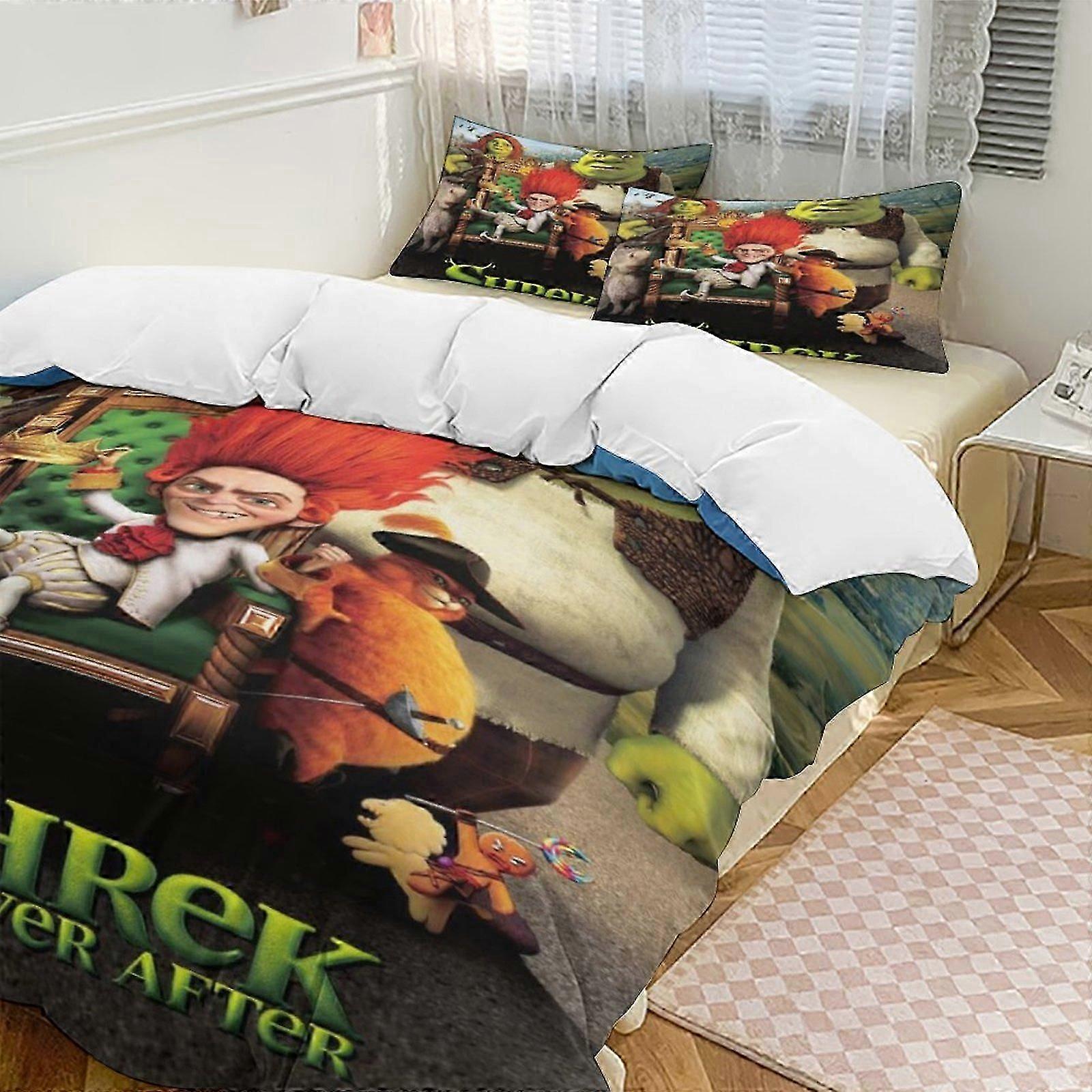 a2500 Lakan Shrek Sängkläder Set Påslakan Set Tecknad Tema Barnrum Lakan iip2500