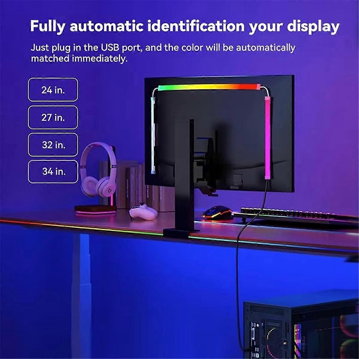 Computer Screen Synchronization Strip Monitor RGB LED PC Backlight Pickup Light for Esports Room for 32 Inch Monitor