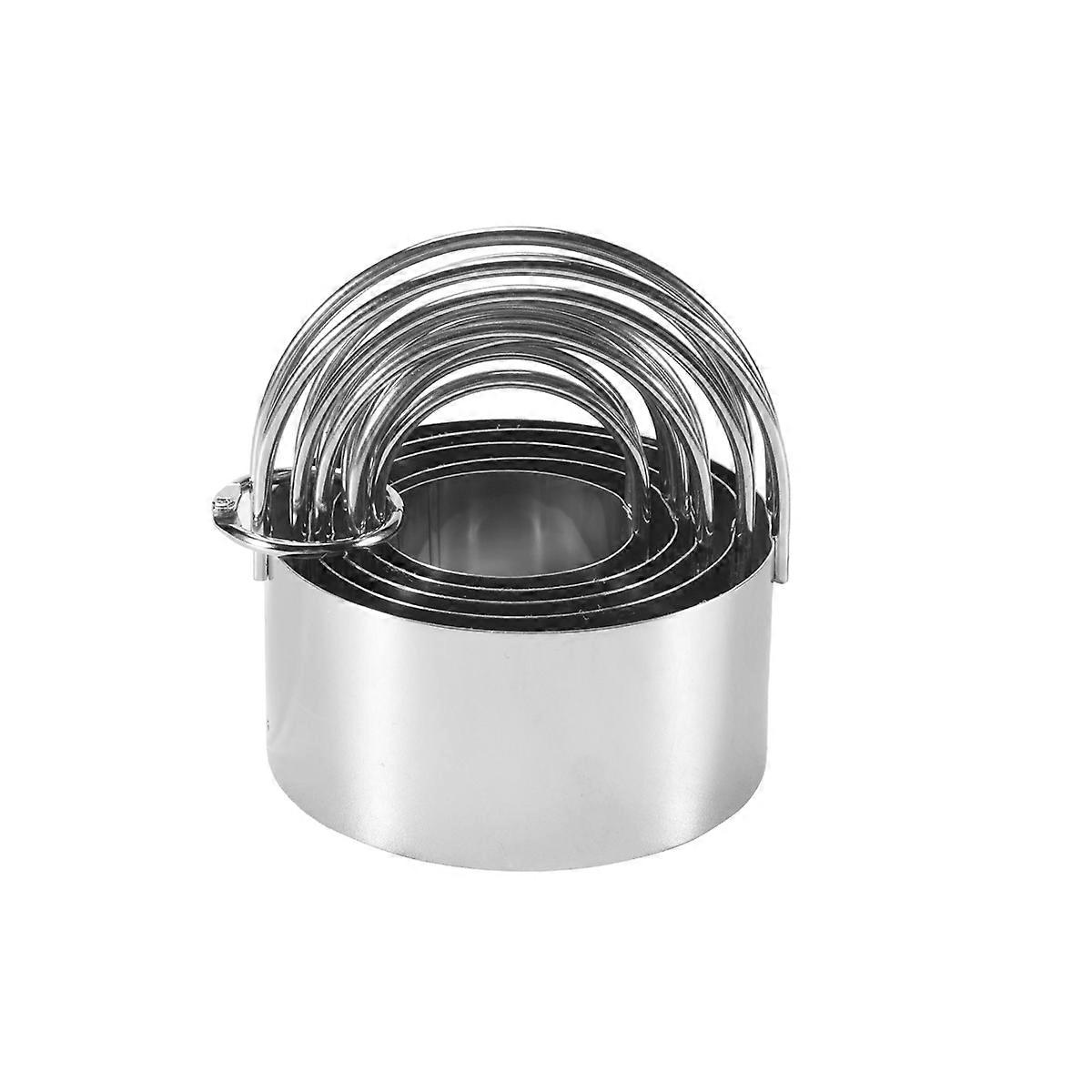 5 Pcs Biscuit Cutter with Handle - Stainless Steel Round Circle Donut